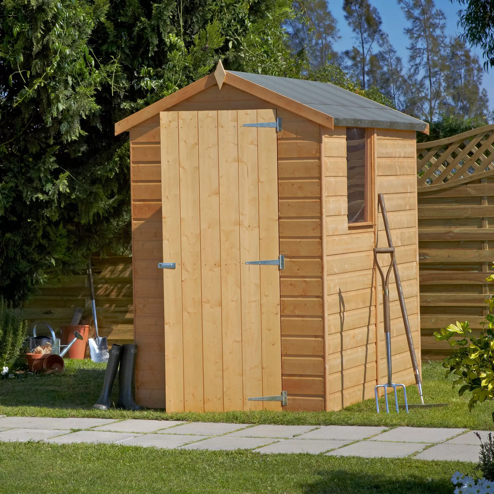 Shire Shetland 6x4 Ft Apex Shiplap Wooden Shed With Floor (Base Included) - Assembly Service Included 1 Shire Shetland 6x4 Ft Apex Shiplap Wooden Shed With Floor (Base Included) - Assembly Service Included
