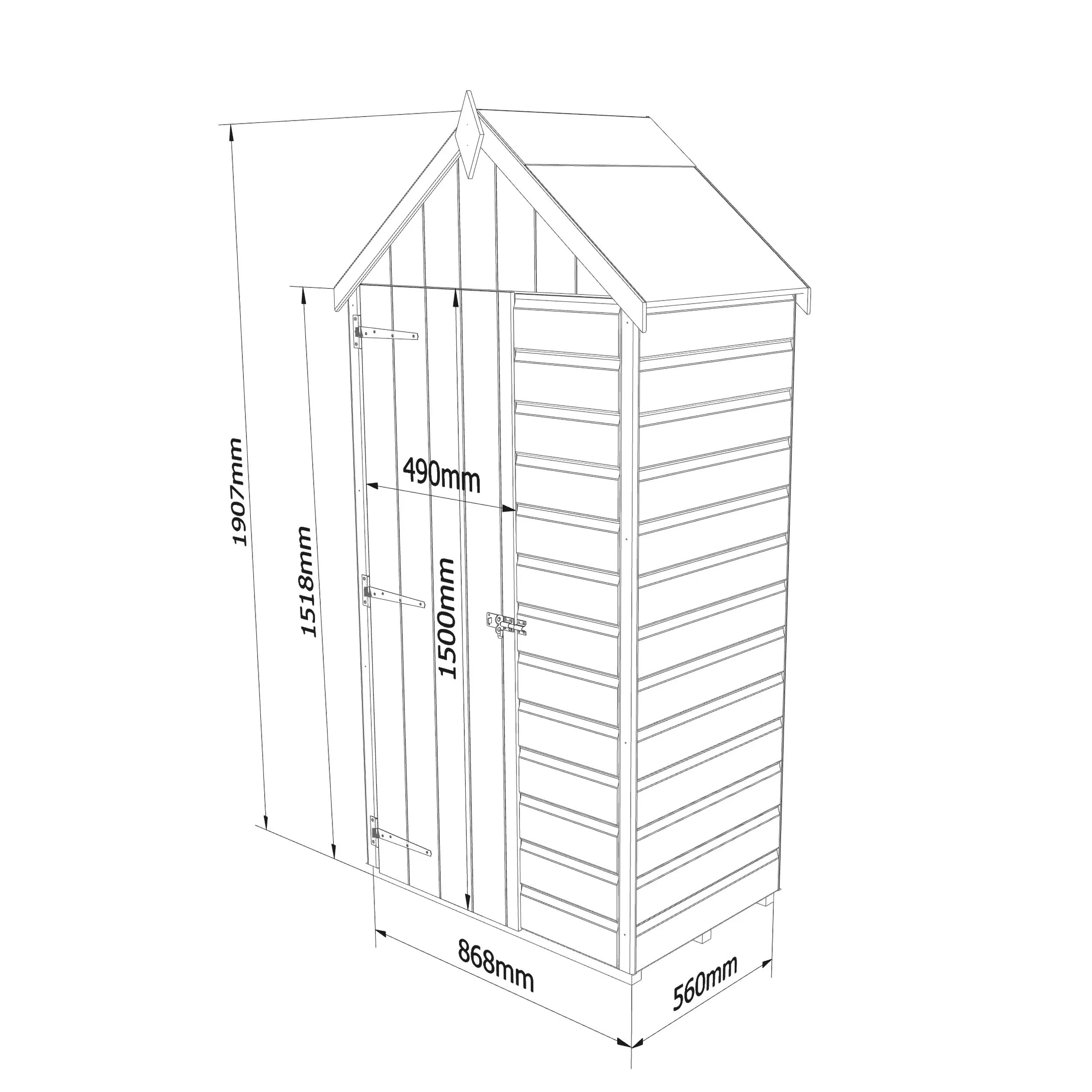 Shire Shiplap Wooden 3x2 Tool Storage 2 Shire Shiplap Wooden 3x2 Tool Storage - Image 2