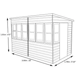 Shire Sun 10x6 Glass Pent Shiplap Wooden Summer House - Base Not Included -Garden Shop shire sun 10x6 glass pent shiplap wooden summer house base not included5019804112050 01t