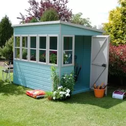 Shire Sun 8x8 Glass Pent Shiplap Wooden Summer House - Base Not Included -Garden Shop shire sun 8x8 glass pent shiplap wooden summer house base not included5019804112029 01i