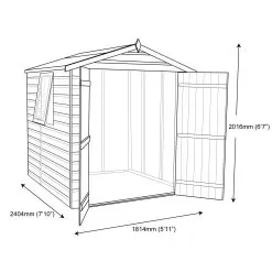 Shire Warwick 8x6 Ft Apex Shiplap Wooden Shed With Floor (Base Included) - Assembly Service Included -Garden Shop shire warwick 8x6 ft apex shiplap wooden shed with floor base included assembly service included5019804456413 03t