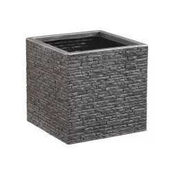 Strata Slate Square Planter, Pewter - 32cm