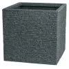 Strata Slate Square Planter, Ash - 38cm