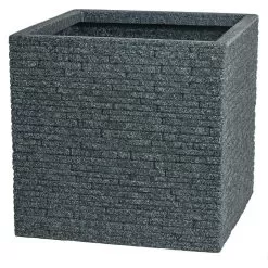 Strata Slate Square Planter, Ash - 38cm