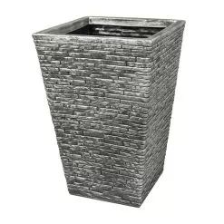 Strata Slate Tall Planter, Pewter - 30cm
