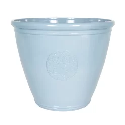 Southern Patio Sullivan Blue Polypropylene (PP) & Polystyrene (PS) Motif Emblem Round Plant Pot (Dia)45.5cm