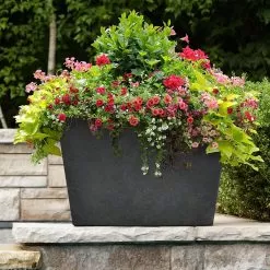 Tierra Verde Sonata Trough Planter, Slate – 50cm -Garden Shop tierra verde sonata trough planter slate 50cm 2 1