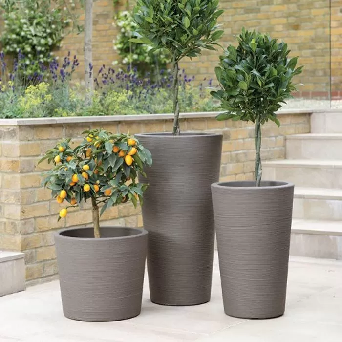 Stewart Garden Varese Low Planter, Granite - 40cm 2 Stewart Garden Varese Low Planter, Granite - 40cm - Image 2