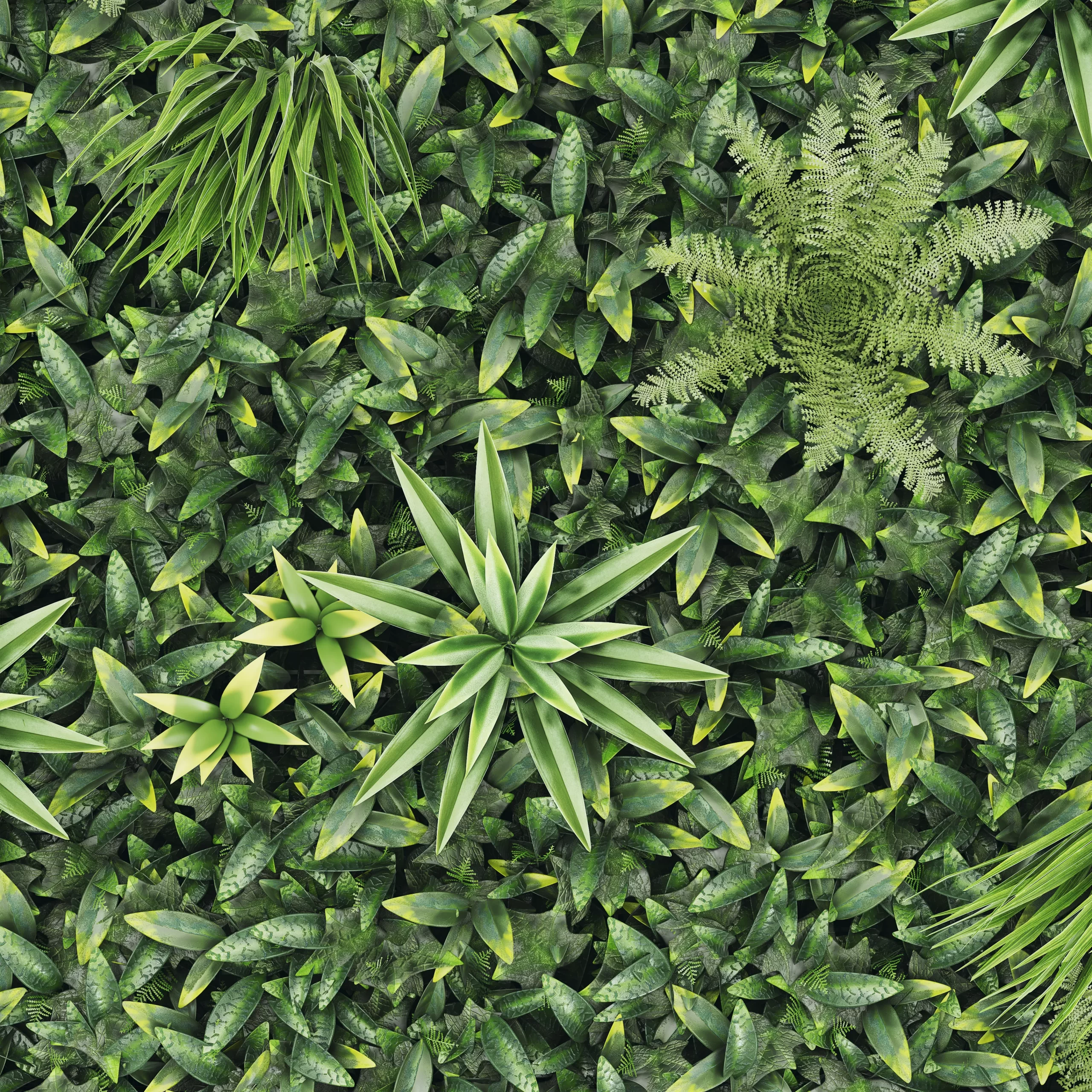 Vertical Square Artificial Plant Wall, (H)1m (W)1m 3 Vertical Square Artificial Plant Wall, (H)1m (W)1m - Image 3