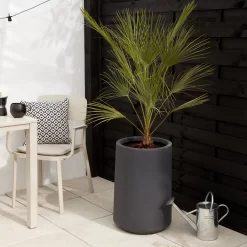 Verve Ammer Dark Grey Fibreclay Circular Plant Pot (Dia)37cm -Garden Shop verve ammer dark grey fibreclay circular plant pot dia 37cm5059340327488 01i
