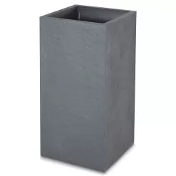 Verve Durdica Dark Grey Slate Effect Plastic Square Plant Pot (Dia)40cm