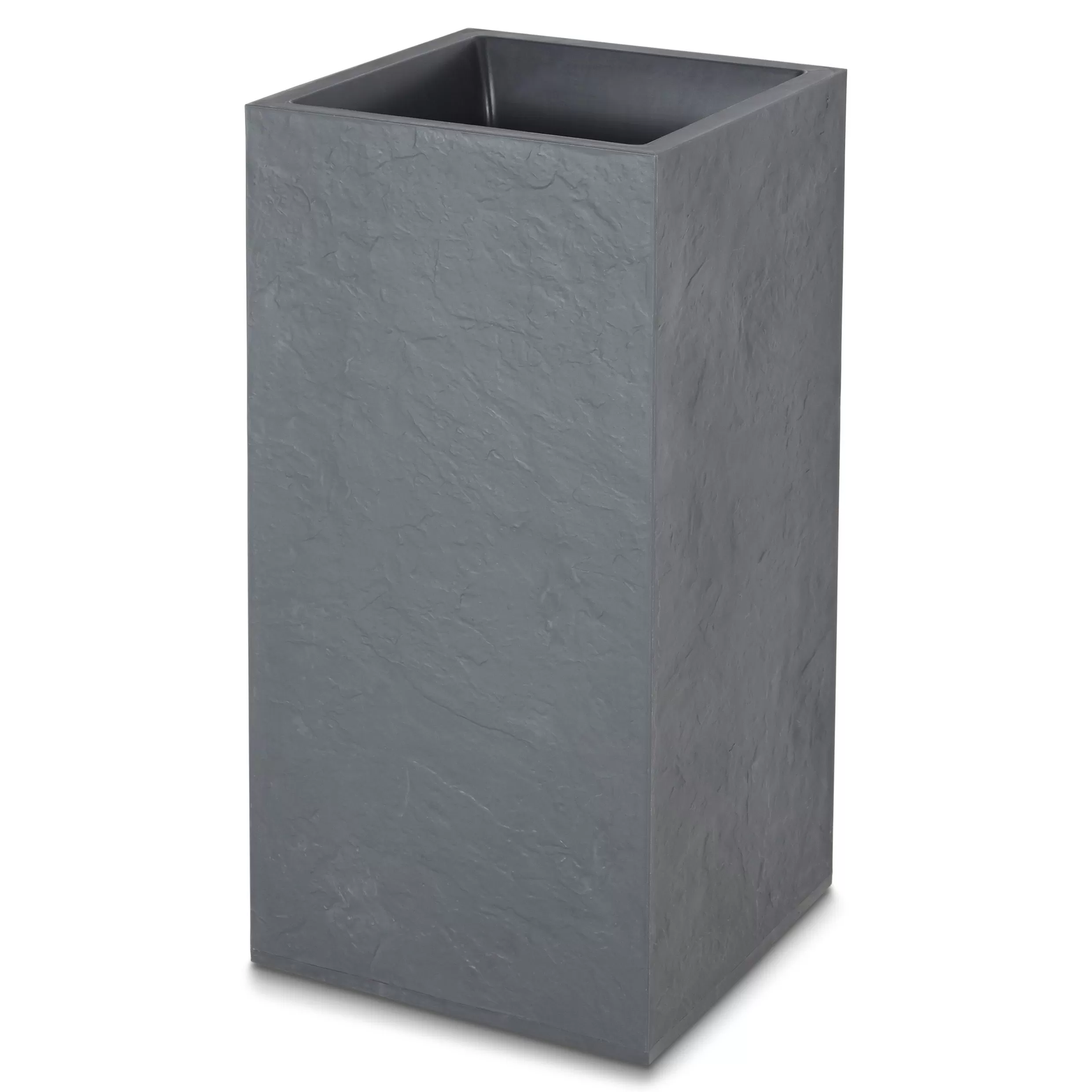 Verve Durdica Dark Grey Slate Effect Plastic Square Plant Pot (Dia)40cm 1 Verve Durdica Dark Grey Slate Effect Plastic Square Plant Pot (Dia)40cm