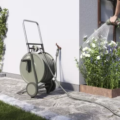 Verve Freestanding Empty Hose Cart With Wheels -Garden Shop verve freestanding empty hose cart with wheels5059340251028 01i