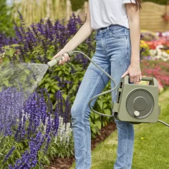 Verve Freestanding Manual Hose Reel Set (L)10m -Garden Shop verve freestanding manual hose reel set l 10m5059340250946 04i 1