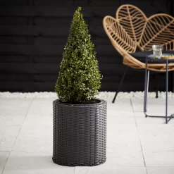 Verve Iraklia Grey Polyethylene (PE) Round Plant Pot (Dia)35cm -Garden Shop verve iraklia grey polyethylene pe round plant pot dia 35cm5059340327501 01i