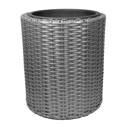 Verve Iraklia Grey Polyethylene (PE) Round Plant Pot (Dia)35cm
