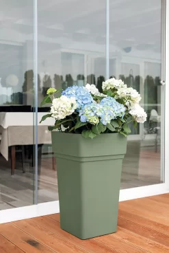 Verve Nurgul Deep Lichen Green Square Planter -Garden Shop verve nurgul deep lichen green square planter5059340328775 02i