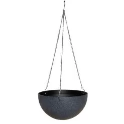 Verve Terrazzo Grey Round Polypropylene (PP) Hanging Basket, 33cm