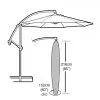 Garland Cantilever Parasol Cover - Black