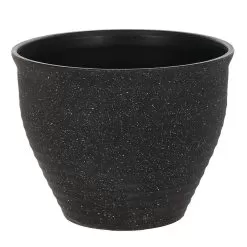 Woodlodge Feather Stone Effect Planter, Black - 35cm