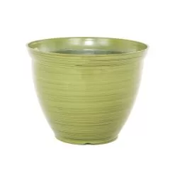 Woodlodge Striped Feather Plant Pot, Green - 29cm