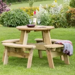 Zest Outdoor Living Katie Round Picnic Table -Garden Shop zest katie round 1